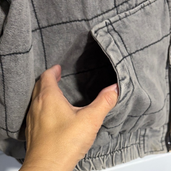 Stoosh Gray and Black Bomber Jacket - Picture 7 of 11